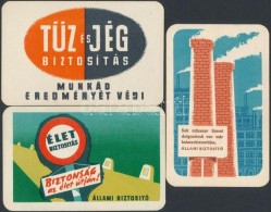 1958 3 Db Biztosításokat Reklámozó Kártyanaptár - Publicités