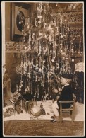 1928 Kisgyermek A Karácsonyfa Alatt, Fotólap, 14x9 Cm - Andere & Zonder Classificatie