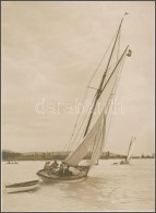 Balogh Rudolf (1879-1944): Vitorlás A Balatonon, Hátoldalon Feliratozott Fotó, 23x17 - Autres & Non Classés