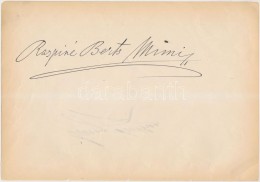 Berts Mimi (?1864--?1946) Mezzoszoprán Operaénekes Saját KezÅ± Aláírása... - Other & Unclassified
