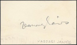 Vaszary János(1867-1939) Magyar FestÅ‘ Aláírása Papírlapon - Andere & Zonder Classificatie