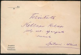 1914 Kellner Fülöp Szatmárnémeti Iskolaigazgatónak Kézzel írt... - Unclassified