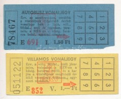 Cca 1980 Régi, Fel Nem Használt BKV Vonaljegyek: Autóbusz Vonaljegy 1,50Ft, Villamos Vonaljegy... - Zonder Classificatie