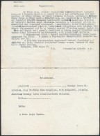 1951 Bp., Kitelepítési Határozat Másolat + Nyilatkozat - Zonder Classificatie