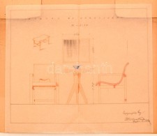 Cca 1940 Devecska Ferenc BelsÅ‘építész, Tanár 16 Db Bútor Terve. Több... - Zonder Classificatie