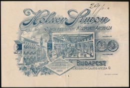 1898 Budapest, Kossuth Lajos Utca 9. Holzer Simon NÅ‘i FelöltÅ‘k Központi áruházának... - Non Classés