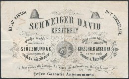 Cca 1890 Schweiger Dávid Keszthelyi SzÅ±csmester Kalapraktára; Díszes Számla 5 Kr... - Non Classés