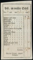 1797 Pest, A Fehér Hajó Szálloda Fejléces Számlája - Unclassified