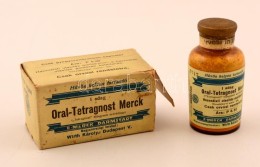 Oral-Tetragnost Merck Gyógyszeres Doboz Tartalommal, 8×4,5×4,5 Cm - Andere & Zonder Classificatie