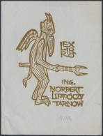 Vladimir Vinogradov (?-?): Ex Libris Ing. Norbert Lippóczy, Tarnów. Linómetszet, Papír,... - Altri & Non Classificati