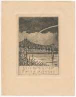 Erich F. Hübner (1883-1920): Ex Libris Fritz Kassel. Rézmetszet, Papír, Jelzett A Metszeten,... - Andere & Zonder Classificatie