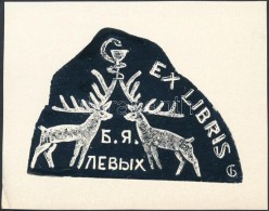 Gebus-Baranecka, Sztefanyija Mefogyijivna (1905-1985): Ex Libris B. Ja. Levih, Fametszet, Papír, Jelzett A... - Autres & Non Classés