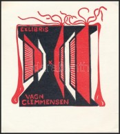 Christian W. Bauditz(1936-?): Vagn Clemmensen Ex Libris. Fametszet, Papír, Jelzés Nélkül,... - Andere & Zonder Classificatie