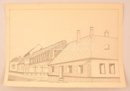 Jeges Jelzéssel: Gorkij Utca. Ceruza, Papír, 29×43 Cm - Andere & Zonder Classificatie