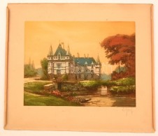 Le Graf Jelzéssel: Chateau Azay Le Rideau. Színezett Rézkarc. Jelzett.  / Colored Etching... - Andere & Zonder Classificatie