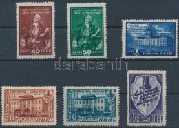 ** 1948 Sakk VB. Sor Mi 1292-1294 + 1949 Lomonosov Múzeum Sor Mi 1311-1313 - Sonstige & Ohne Zuordnung