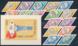 ** 1964 Nyári Olimpia, Tokió Fogazott és Vágott Sor Mi 2309-2324 + Blokk 58 - Altri & Non Classificati