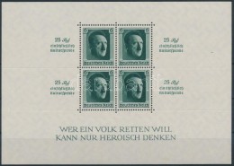 ** 1937 Kultúra Fejlesztése; Hitler Blokk Mi 9 (színén Apró Betapadásnyom... - Sonstige & Ohne Zuordnung