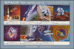 ** 1970 Apollo 12 Fogazott és Vágott Kisív Mi 1129-1135 - Altri & Non Classificati