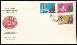 1962 100 éves A Hongkongi Bélyeg Sor Mi 193-195 FDC - Autres & Non Classés