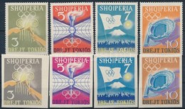 ** 1964 Olimpia Fogazott + Vágott Sor Mi 823-826 + 828-831 - Other & Unclassified