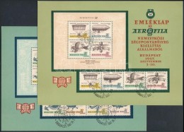 1967 Aerofila I-II. 2 Emléklap + 1974 100 éves Az Egyetemes Postaegyesület, UPU (II) Sor + Blokk... - Altri & Non Classificati