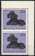 ** 1967 Kutya 30f ívsarki Pár, Az Alsó Bélyegen Fehér Görbe Vonal A Kutya... - Sonstige & Ohne Zuordnung