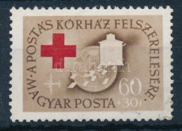 O 1957 Postáskórház 60(+30)f Fehér Folt A 0-ban Tévnyomat - Sonstige & Ohne Zuordnung