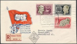 1952 Nagy Októberi Szocialista Forradalom (III.) Sor Ajánlott FDC-n - Altri & Non Classificati