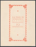 1949 Sztálin Vágott Sor Emléklapon - Andere & Zonder Classificatie