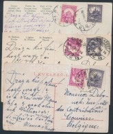 1926-1927 3 Db Budapest Képeslap PengÅ‘-fillér Bérmentesítéssel Belgiumba - Other & Unclassified