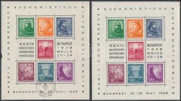 ** O 1938 Eucharisztikus Blokk Postatiszta + 3 Alkalmi BélyegzésÅ± (36.000) - Altri & Non Classificati