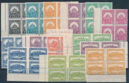 ** 1928 PengÅ‘-fillér (II) A Sor Négyestömbökben / Mi 441-454 Block Of 4... - Other & Unclassified