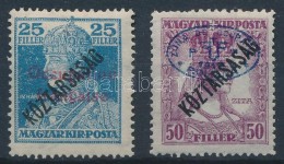 * Debrecen I. 1919 Károly/Köztársaság 25f + Zita/Köztársaság 50f,... - Altri & Non Classificati