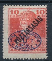 * Debrecen I. 1919 Károly/Köztársaság 10f, Bodor Vizsgálójellel (7.500) - Otros & Sin Clasificación