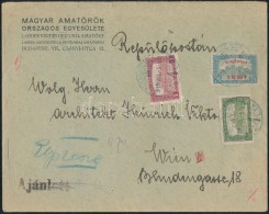 1918. Jul. 5. Légi Levél Bécsbe 1K50f RepülÅ‘ Posta Bélyeggel és 1.80K... - Andere & Zonder Classificatie