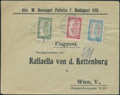 1918. Jul. 9. Légi Levél Bécsbe 1K50f RepülÅ‘ Posta Bélyeggel és 1.80K... - Andere & Zonder Classificatie