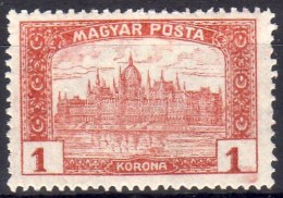 * 1919 Magyar Posta 1K, Piros Folt A Jobb Oldali értékszám Lábánál - Altri & Non Classificati