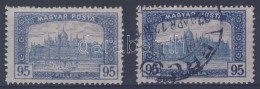 * 1919 Magyar Posta 95f Kék Helyett Kékesszürke Színben - Otros & Sin Clasificación