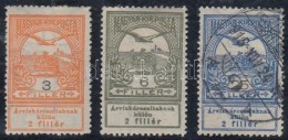 * O 1913 Árvíz 3 Db Lemezhibás Bélyeg - Andere & Zonder Classificatie