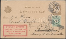 1898 Díjkiegészített Díjjegyes LevelezÅ‘lap Az USA-ba, Utánküldve - Other & Unclassified