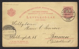 1897. 5kr Díjjegyes Válaszos LevelezÅ‘lap Barmenbe, A Válaszlap Használatlan / 5kr... - Other & Unclassified