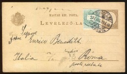 1896 Díjkiegészített Díjjegyes LevelezÅ‘lap  Rómába / PS-card With... - Andere & Zonder Classificatie