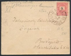 1892 5kr Levélen BAZIÁS - BUDAPEST Vasúti és 'BUDAPEST / FÅPOSTA' + 'BUDAPEST /... - Other & Unclassified