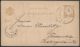1889 Díjjegyes LevelezÅ‘lap BAZIÁS - TEMESVÁR 75 Sz. Vasúti és 'TEMESVÁR'... - Sonstige & Ohne Zuordnung