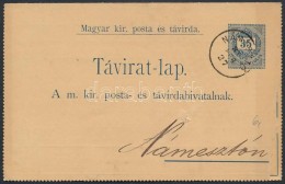 1889 Díjjegyes Zárt Táviratlap ,,NÁMESZTÓ' - Andere & Zonder Classificatie