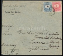 1886 5kr + 10kr Ajánlott Levélen 'TURÓCZ SZT. MÁRTON' - 'LOMNA' Visszaküldve - Other & Unclassified