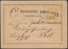 1871 Díjjegyes LevelezÅ‘lap 'UNGVÁR' - 'PEST' - Other & Unclassified