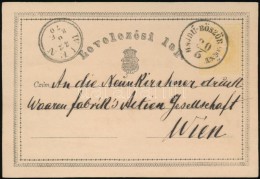 1870 Díjjegyes LevelezÅ‘lap ,,HAJDÚ:BÖSZÖRMÉNY' - ,,WIEN' - Other & Unclassified