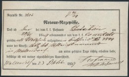 1859 Retour Recepisse Leutschau - Wallendorf - Autres & Non Classés